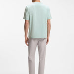 T-shirt in cotone elasticizzato con logo a contrasto 50473278 10242929 01 447 BOSS Turquoise/aqua 