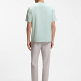 T-shirt in cotone elasticizzato con logo a contrasto 50473278 10242929 01 447 BOSS Turquoise/aqua 