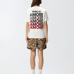 T-Shirt manica corta 105526A33I ZR2 PINKO Bianco/rosso 