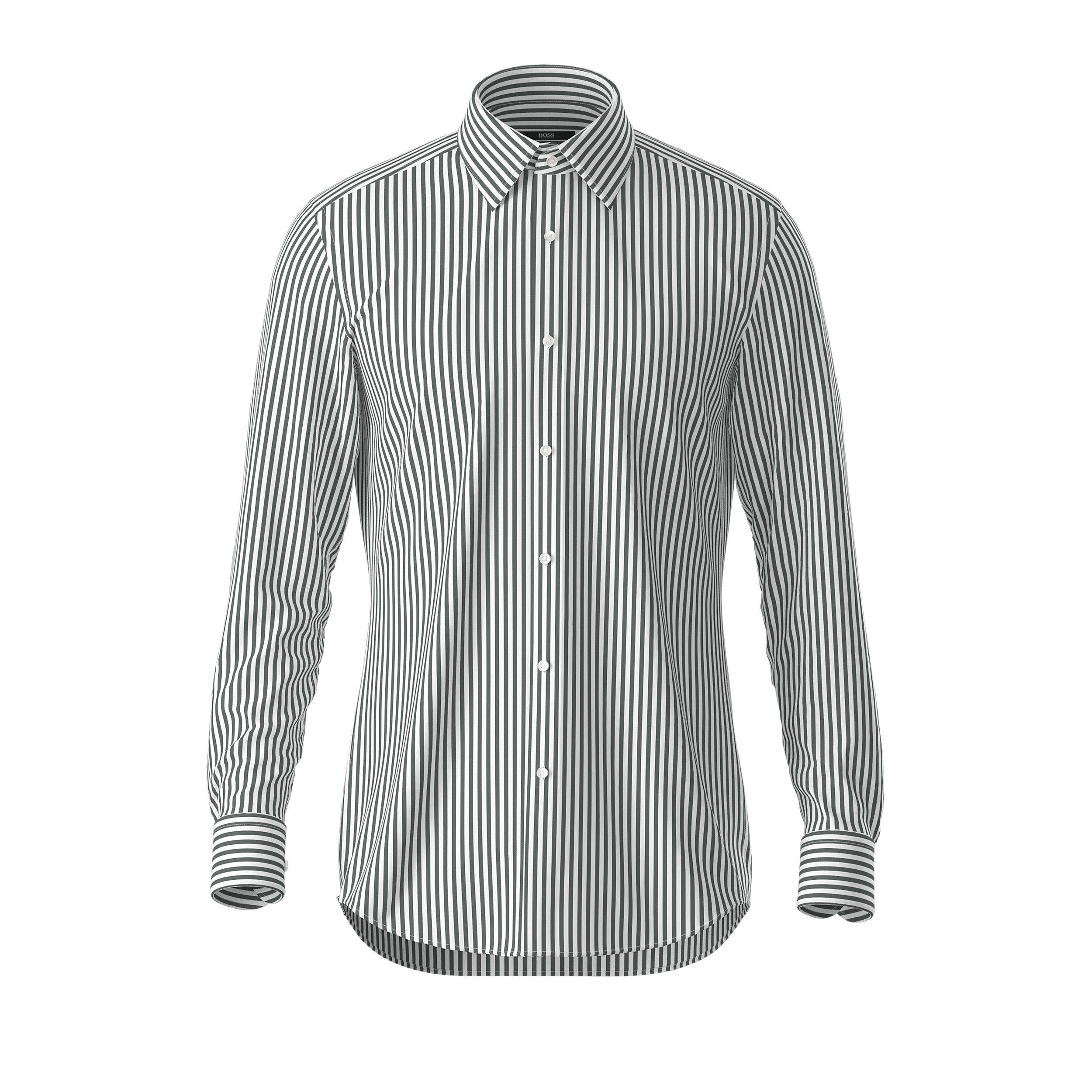 Camicia slim fit in cotone H-HANK-KENT-214 10229933 01 50459709 308 BOSS Dark green 