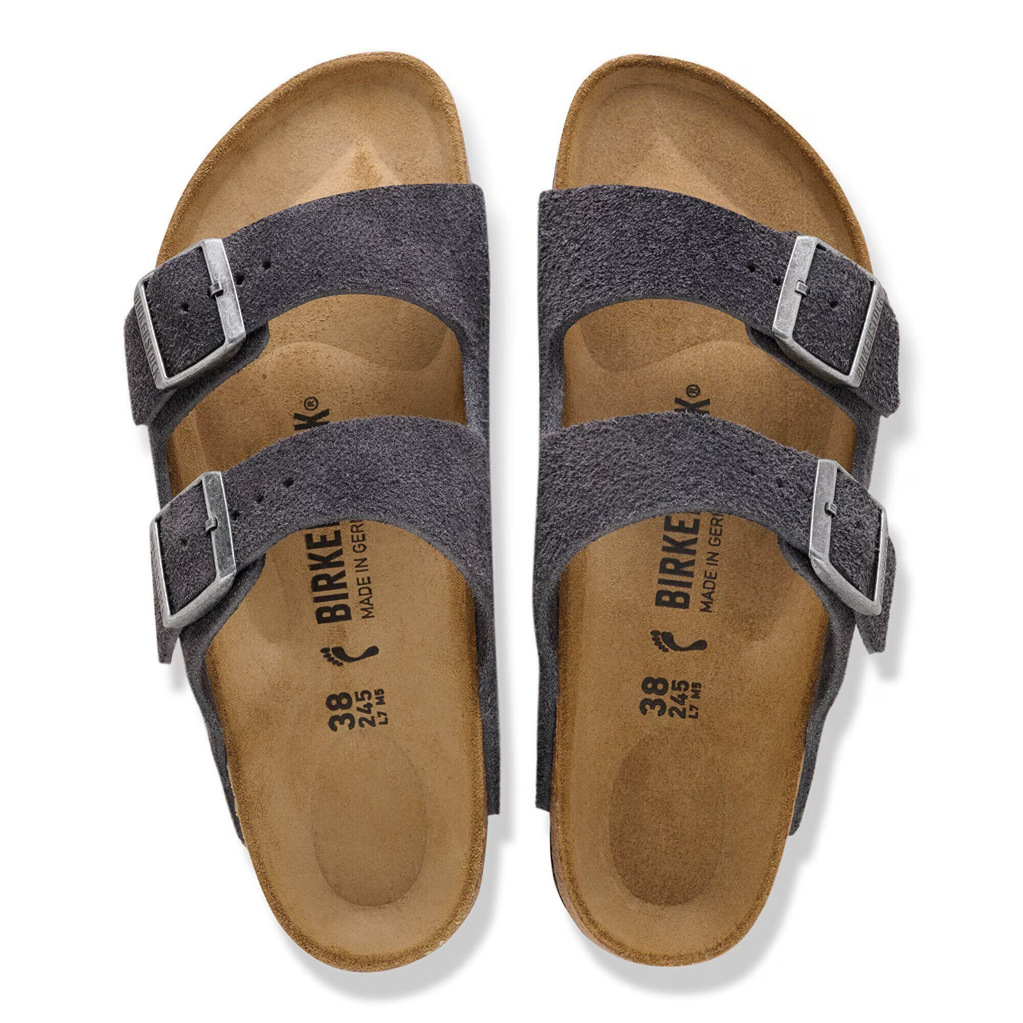 Ciabatta in pelle scamosciata ARIZONA 1031625 CHARCOAL BIRKENSTOCK Charcoal 
