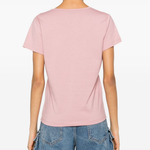T-Shirt scollo a V con ricamo 100372A24E Q08 PINKO Rosa zefiro 