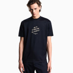 T-shirt in jersey misto lyocell con ricamo frase summer mood ASV EM003649 AF18312 UB118 EMPORIO ARMANI Blue navy 