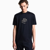 T-shirt in jersey misto lyocell con ricamo frase summer mood ASV EM003649 AF18312 UB118 EMPORIO ARMANI Blue navy 