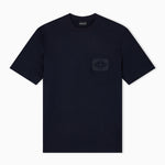 T-shirt in lyocell con logo aquile bombate a rilievo ASV EM002938 AF18312 UB118 EMPORIO ARMANI Blue navy 