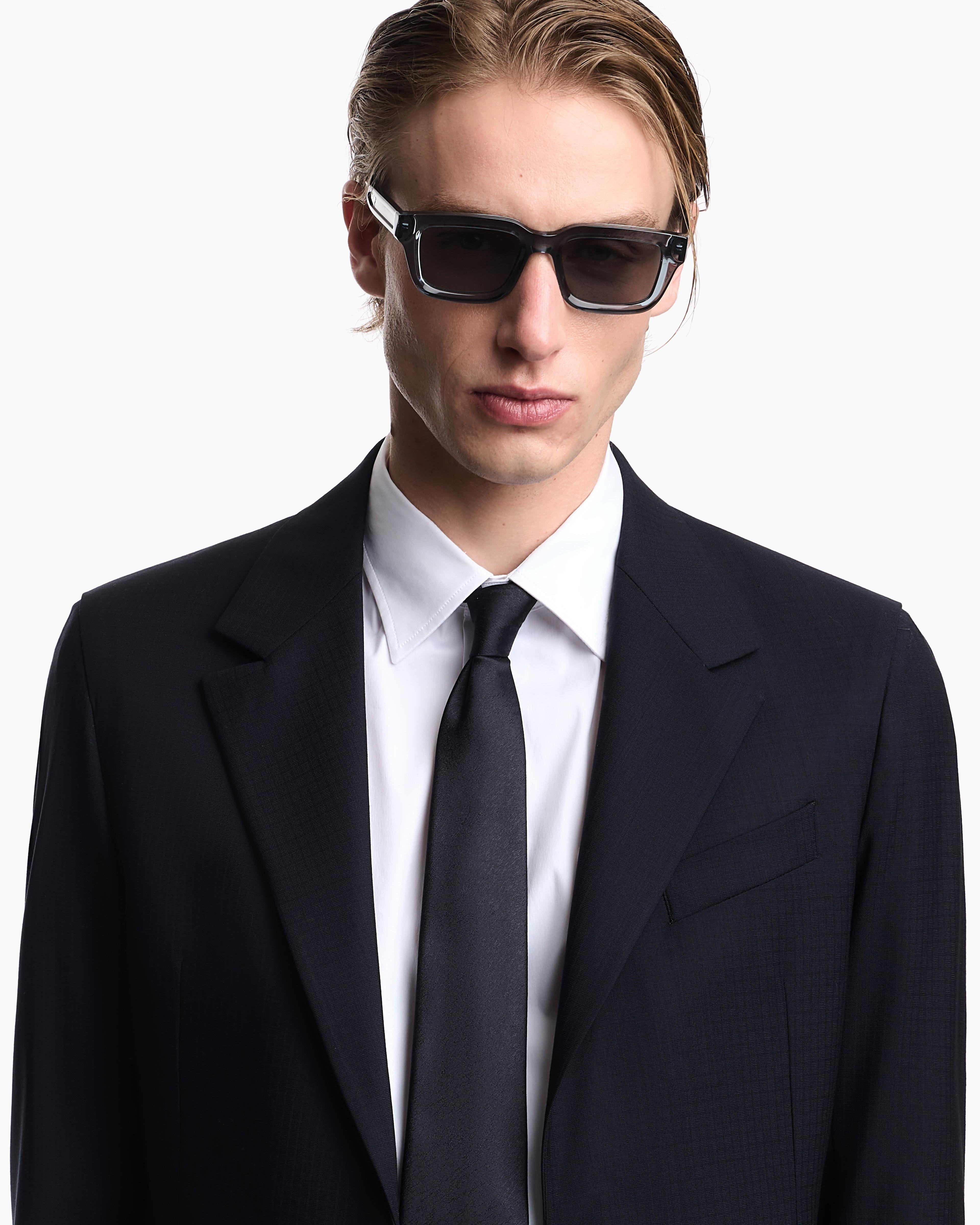 Cravatta in pura seta jacquard EM001344 TE19711 FB172 EMPORIO ARMANI Blu navy 