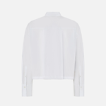 Camicia cropped in cotone con logo 106249A32L Z04 PINKO Bianco brill. 