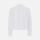Camicia cropped in cotone con logo 106249A32L Z04 PINKO Bianco brill. 