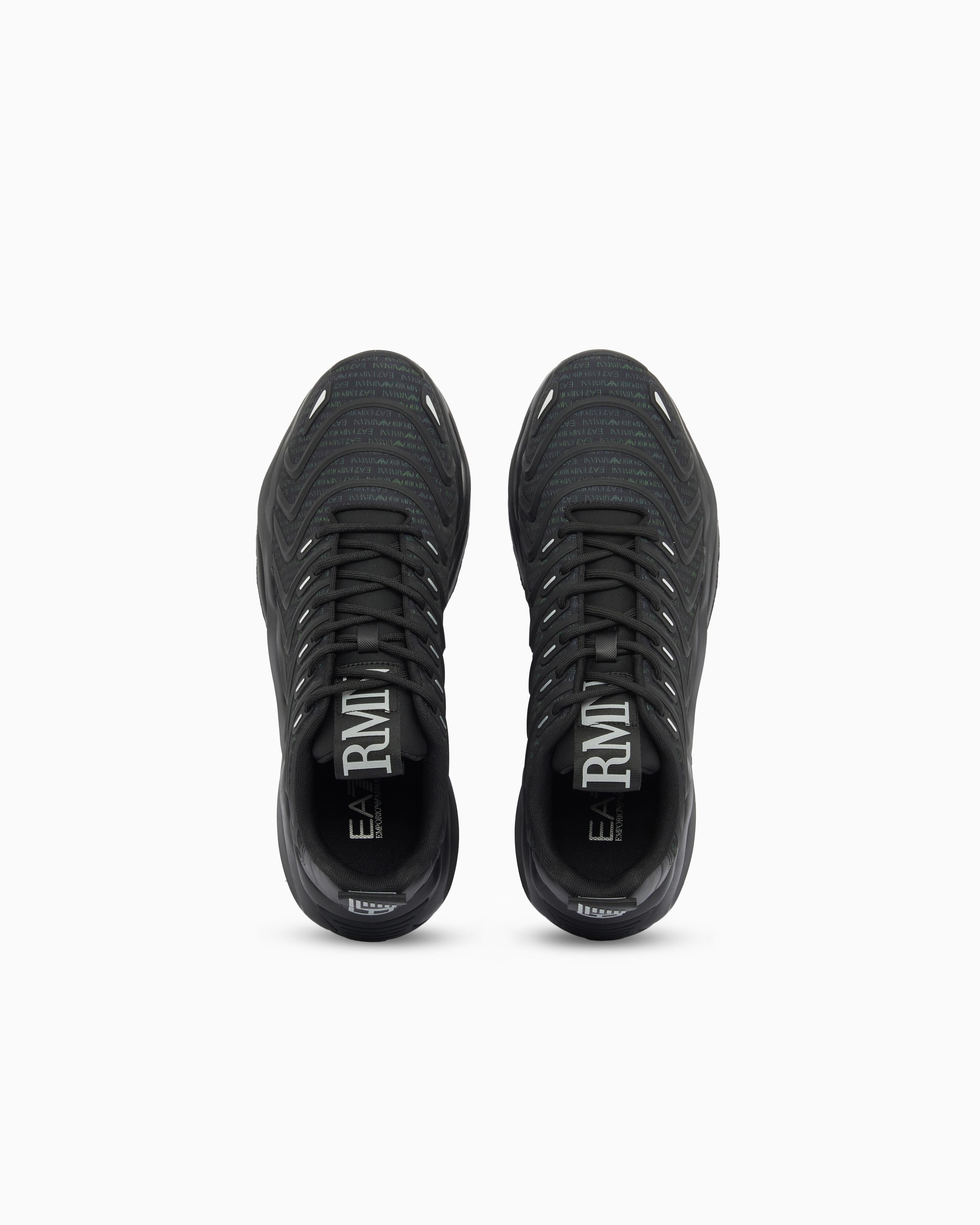 Sneaker con tomaia in mes 7X000303 AF18441 MZ547 EA7 Black 