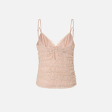 Top in pizzo floreale con spalline 106726A378 Q35 PINKO Rosa mogano 