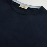 Maglia girocollo in puro cotone con logo ricamato CFWOKN0331MRUF0787 3989 WOOLRICH Melton blue 