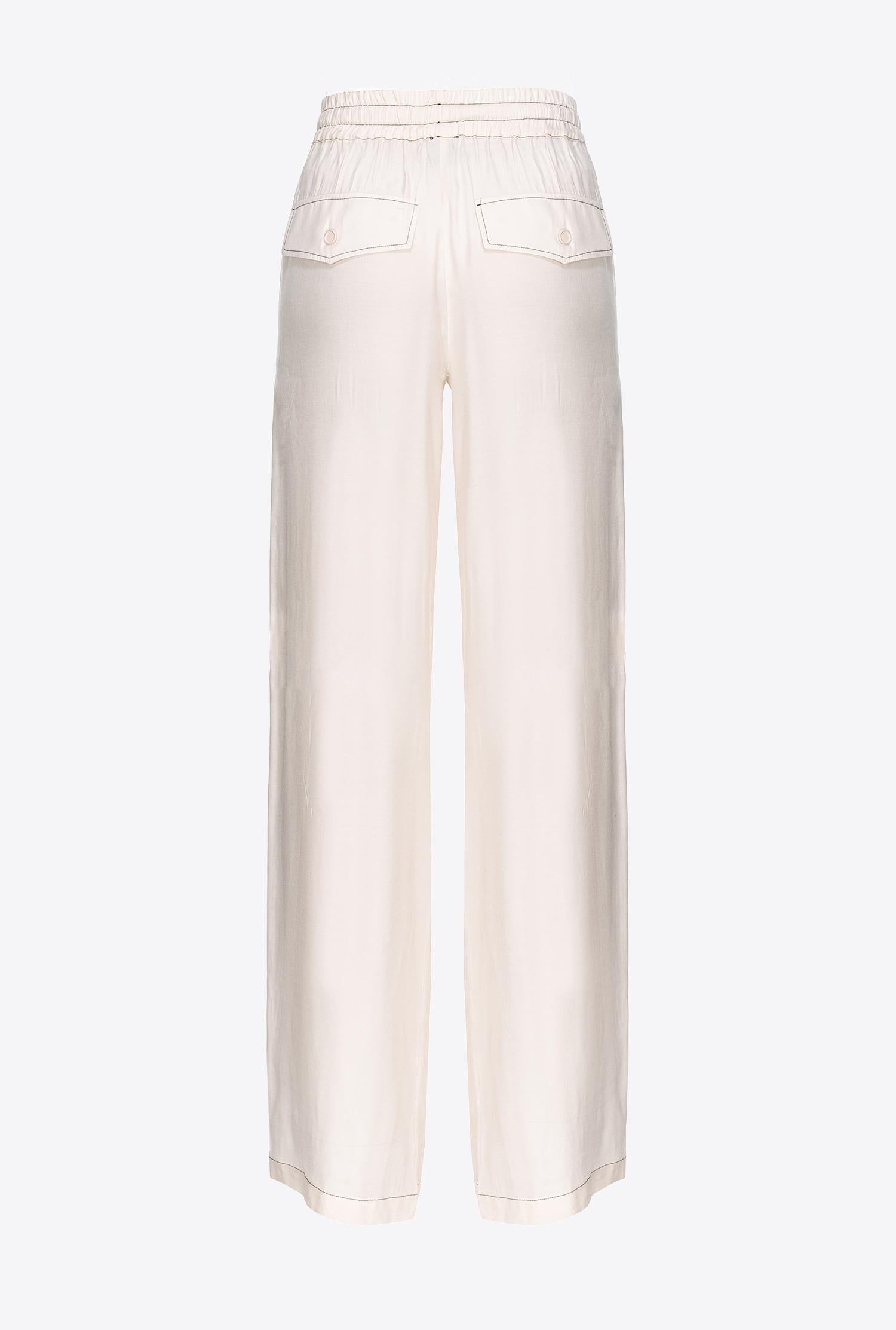 Pantaloni in twill di viscosa 103563A1WU P97 PINKO Rosa 