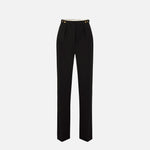Pantaloni in crêpe con accessorio gioiello PA09956E2 110 ELISABETTA FRANCHI Nero 