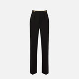 Pantaloni in crêpe con accessorio gioiello PA09956E2 110 ELISABETTA FRANCHI Nero 