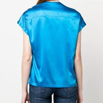 Blusa in seta 100376ZR64 F71 PINKO Light blue 
