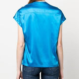 Blusa in seta 100376ZR64 F71 PINKO Light blue 
