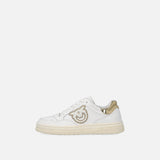 Sneaker in pelle con dettagli metallizzati SS0077P014 ZIA PINKO White/platinum 