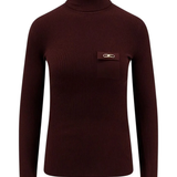 Maglia collo alto in lana MK11B56E2 EA4 ELISABETTA FRANCHI Merlot 