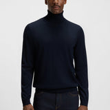 Maglia collo alto in lana merinos 50468262 10241489 01 404 BOSS Dark blue 