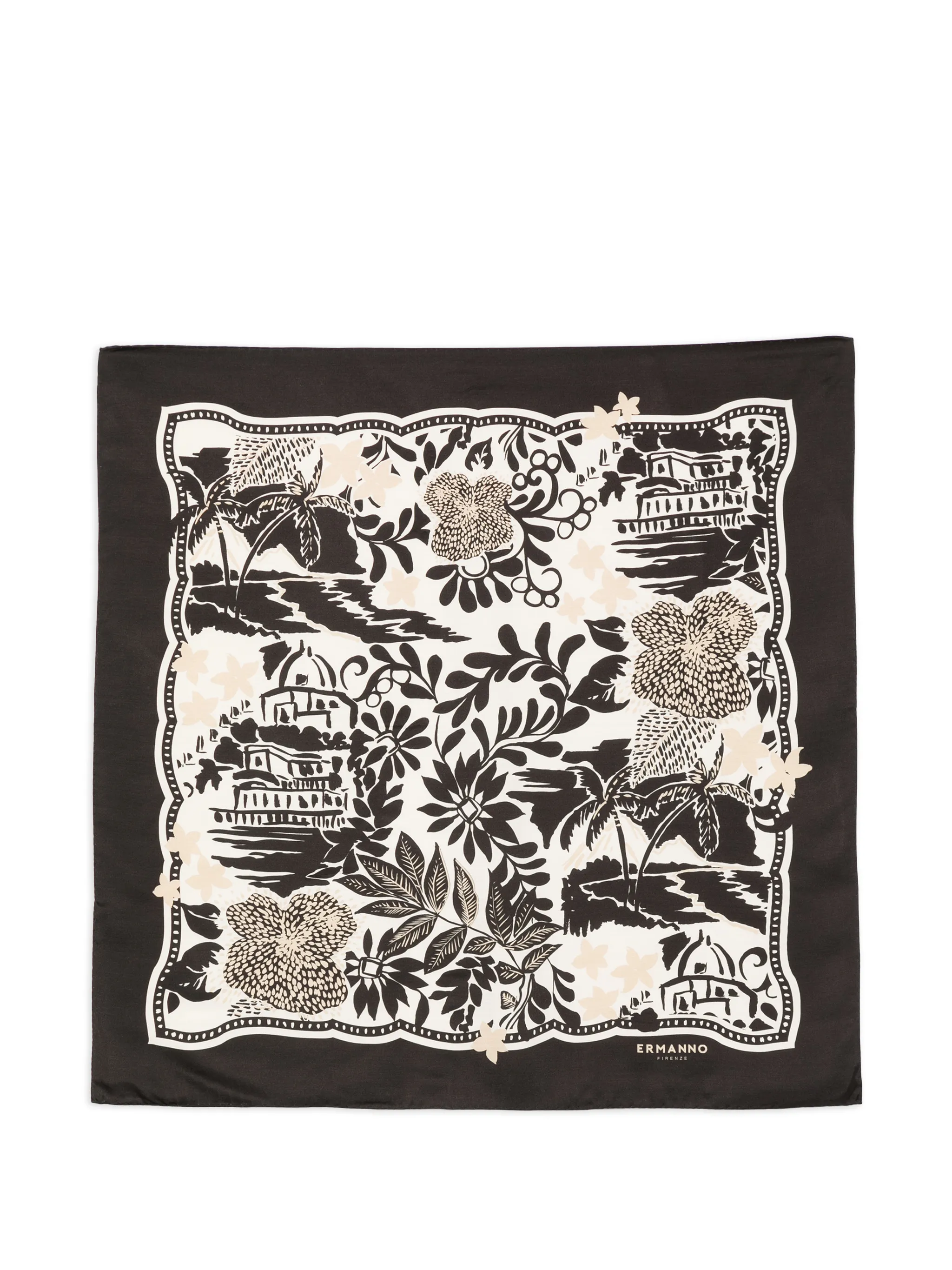Foulard stampato D48ER002EC9 MFB61 ERMANNO FIRENZE Black 