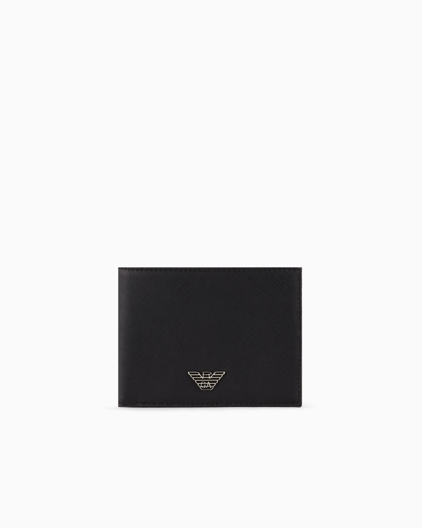 Portafoglio coin pocket in pelle rigenerata saffiano Y4R165 Y138E 81072 EMPORIO ARMANI Black 