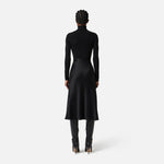 Abito in maglia a costine e raso con taschino AM06B56E2 110 ELISABETTA FRANCHI Nero 