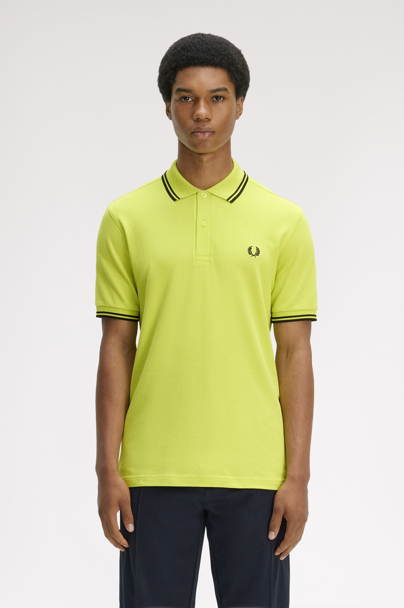 Polo manica corta M3600 84B FRED PERRY Citron/blk/blk 