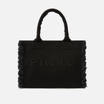 Borsa shopper media in canvas 106673A3A4 Z99 PINKO Black 