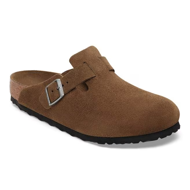 Sabot in pelle scamosciata BOSTON SFB 1030861 DARK TEA BIRKENSTOCK Dark tea 