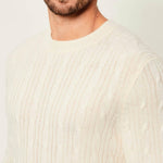 Maglia a treccia in lana e cachemire 50549975 10274959 01 131 BOSS Open white 