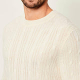 Maglia a treccia in lana e cachemire 50549975 10274959 01 131 BOSS Open white 