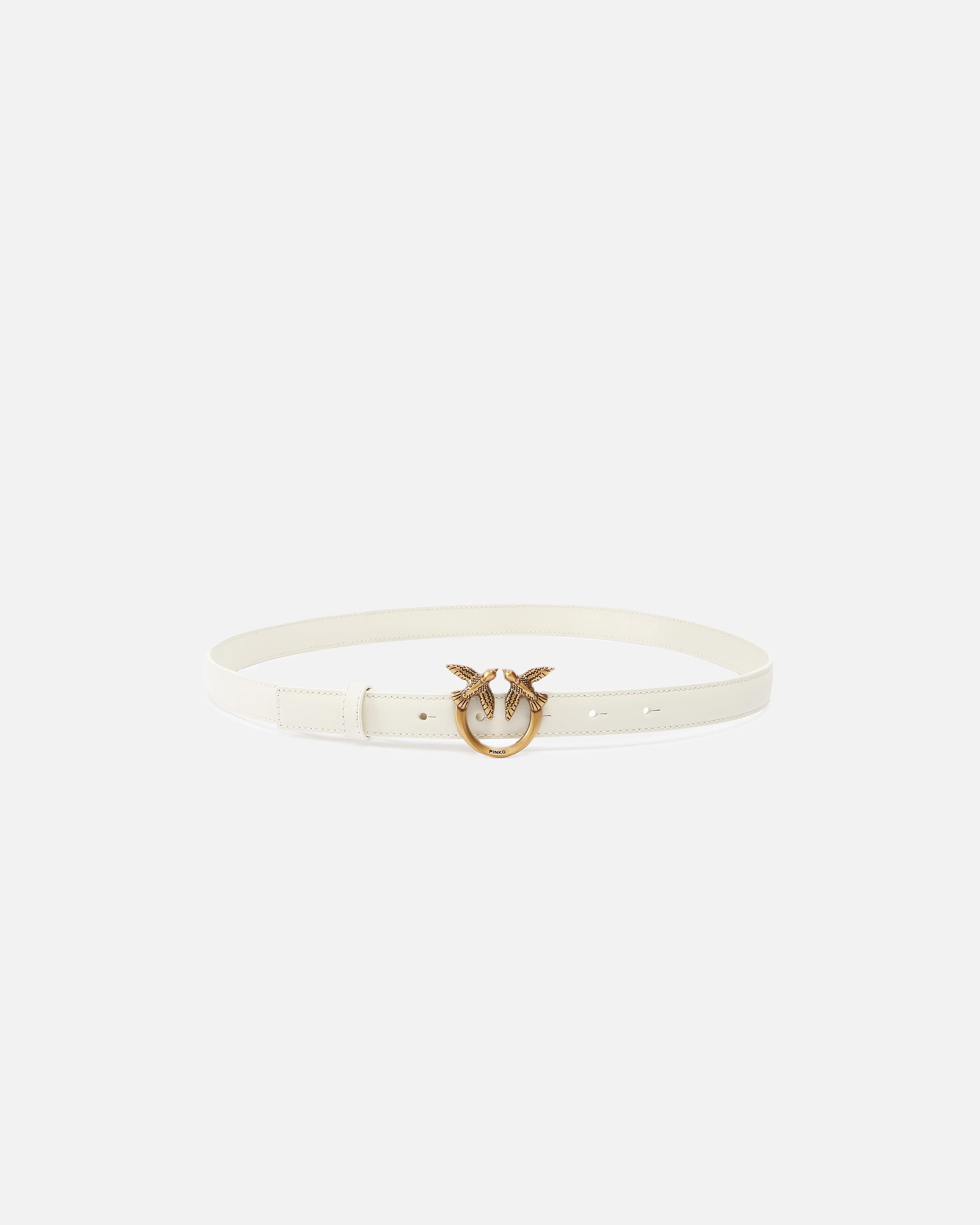 Cintura in pelle 100143A0F1 Z14Q PINKO Bianco seta-antique gold 