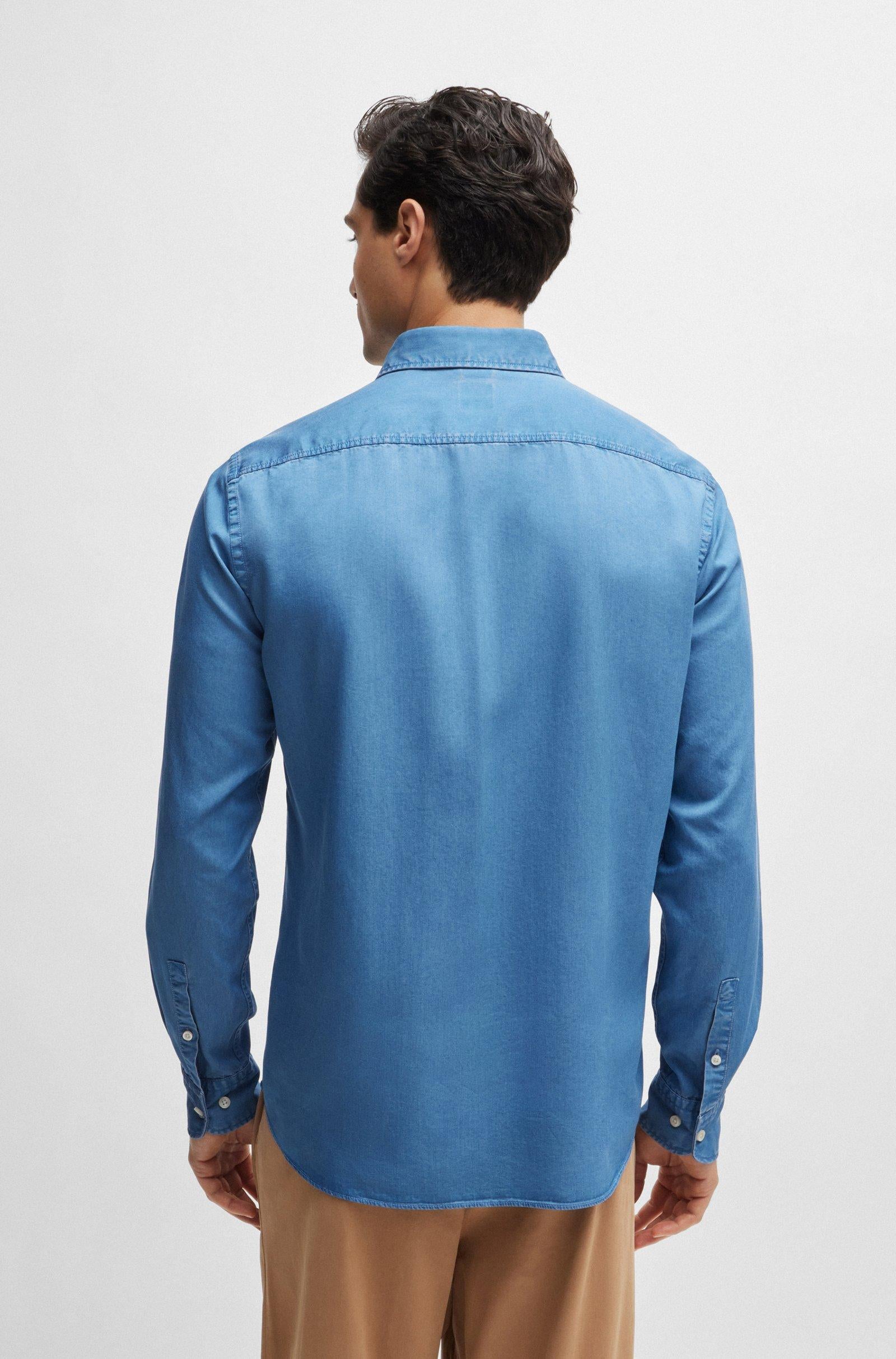Camicia in denim button down 50513728 10259348 01 437 BOSS Bright blue 