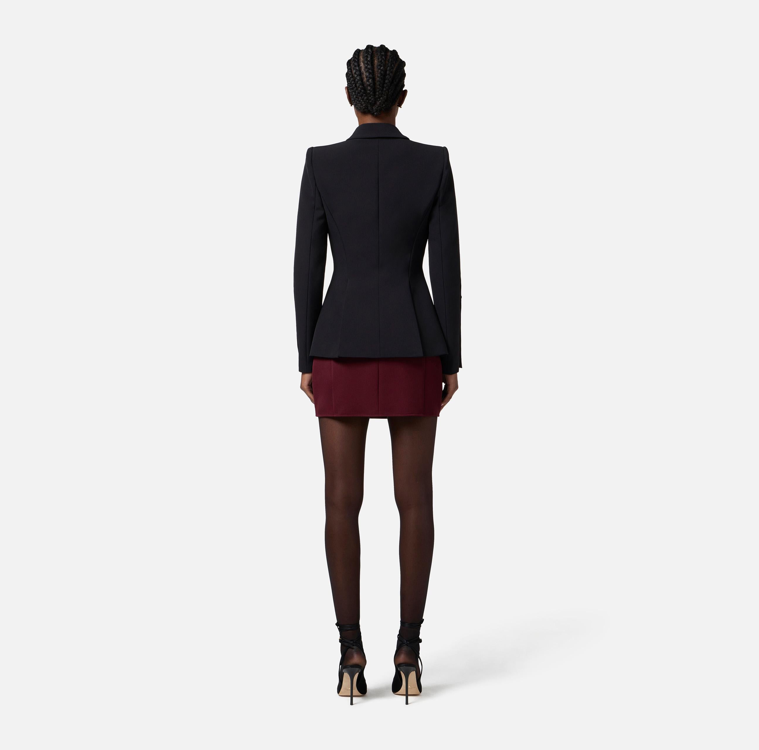Giacca in crêpe leggero GI15456E2 110 ELISABETTA FRANCHI Nero 