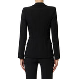 Giacca in doppio crêpe stretch con motivi a taglio vivo GI21661E2 110 ELISABETTA FRANCHI Nero 
