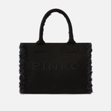 Borsa shopper media in canvas 106673A3A4 Z99 PINKO Black 