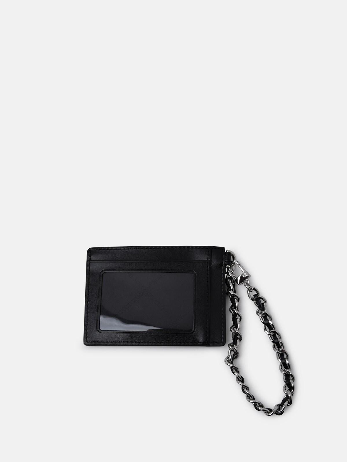 Portacarte logato con catena 34F2ST9D50 023 MICHAEL KORS Blk/silver 