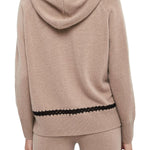 Maglia aperta con zip e cappuccio in lana e cachemire D47EN037E54 MFA86 ERMANNO FIRENZE Tortora 