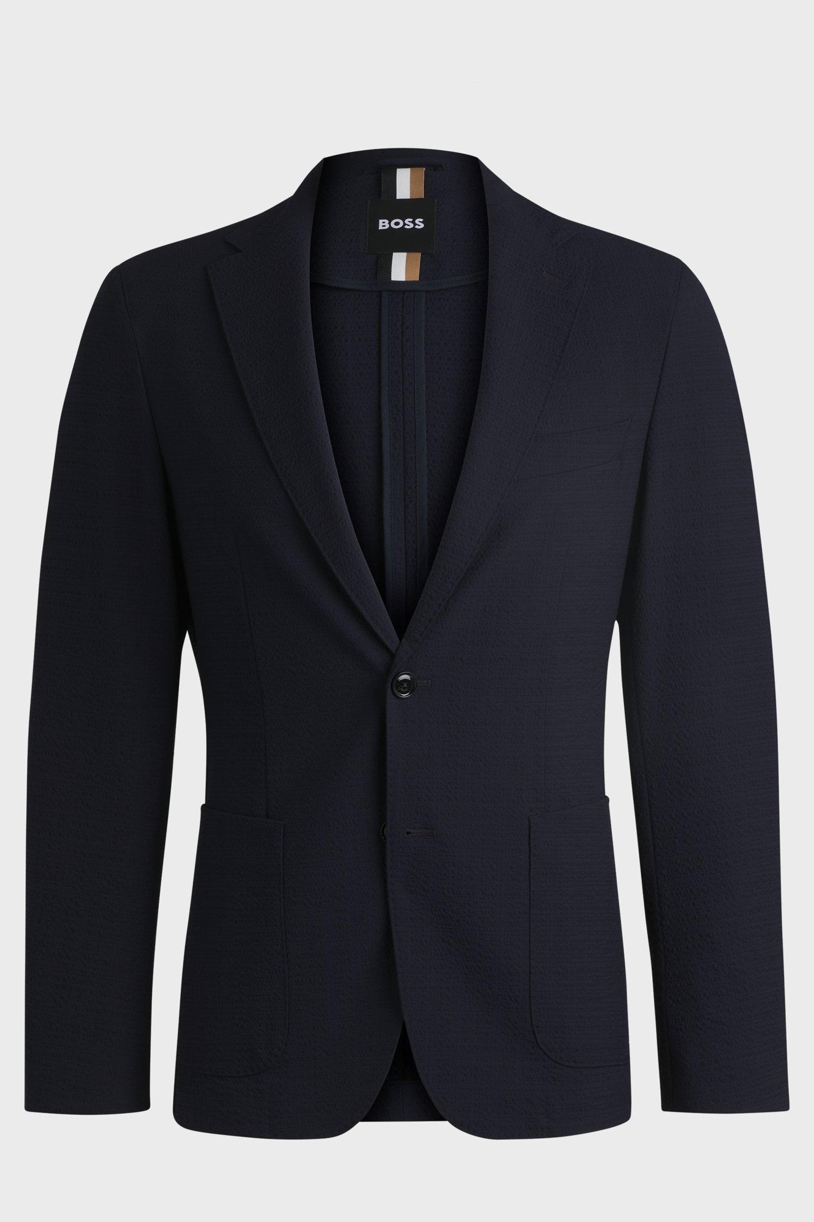 Giacca in seersucker elasticizzato 50540784 10271182 01 404 BOSS Dark blue 
