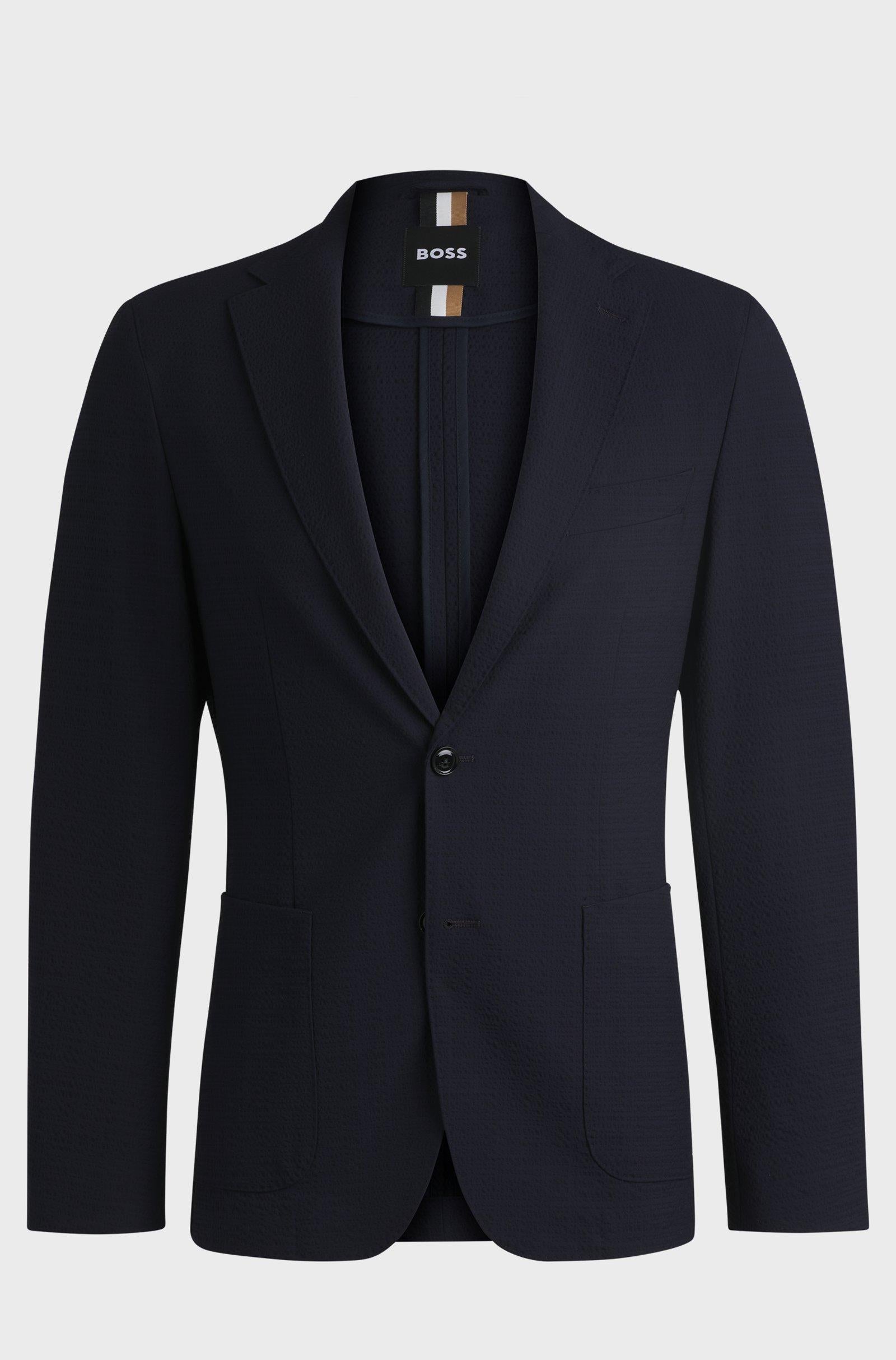 Giacca in seersucker elasticizzato 50540784 10271182 01 404 BOSS Dark blue 