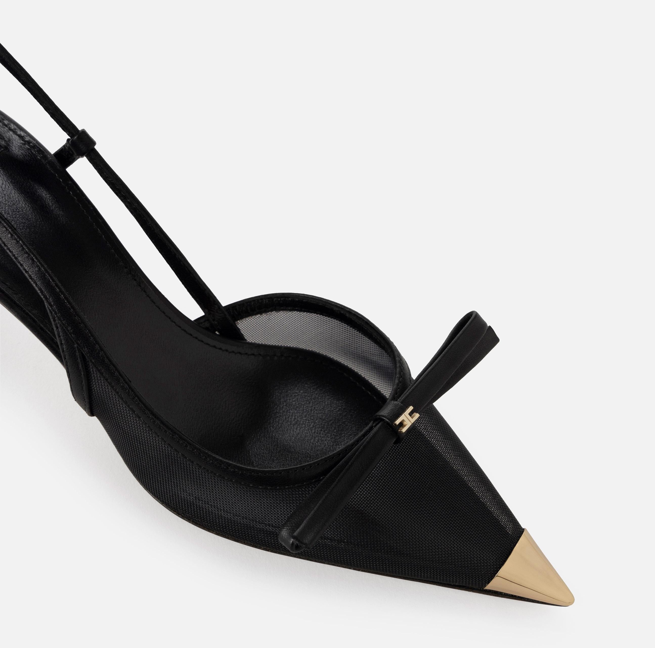 Slingback in nappa e rete SA71L51E2 110 ELISABETTA FRANCHI Nero 