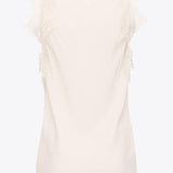 Top jacquard logato con pizzo 100123A01P N96 PINKO White 