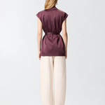 Giacca smanicata in satin 106585A1Y5 R57 PINKO Bordeaux-degustaz. vino 