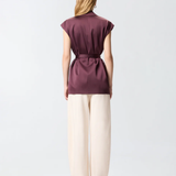 Giacca smanicata in satin 106585A1Y5 R57 PINKO Bordeaux-degustaz. vino 