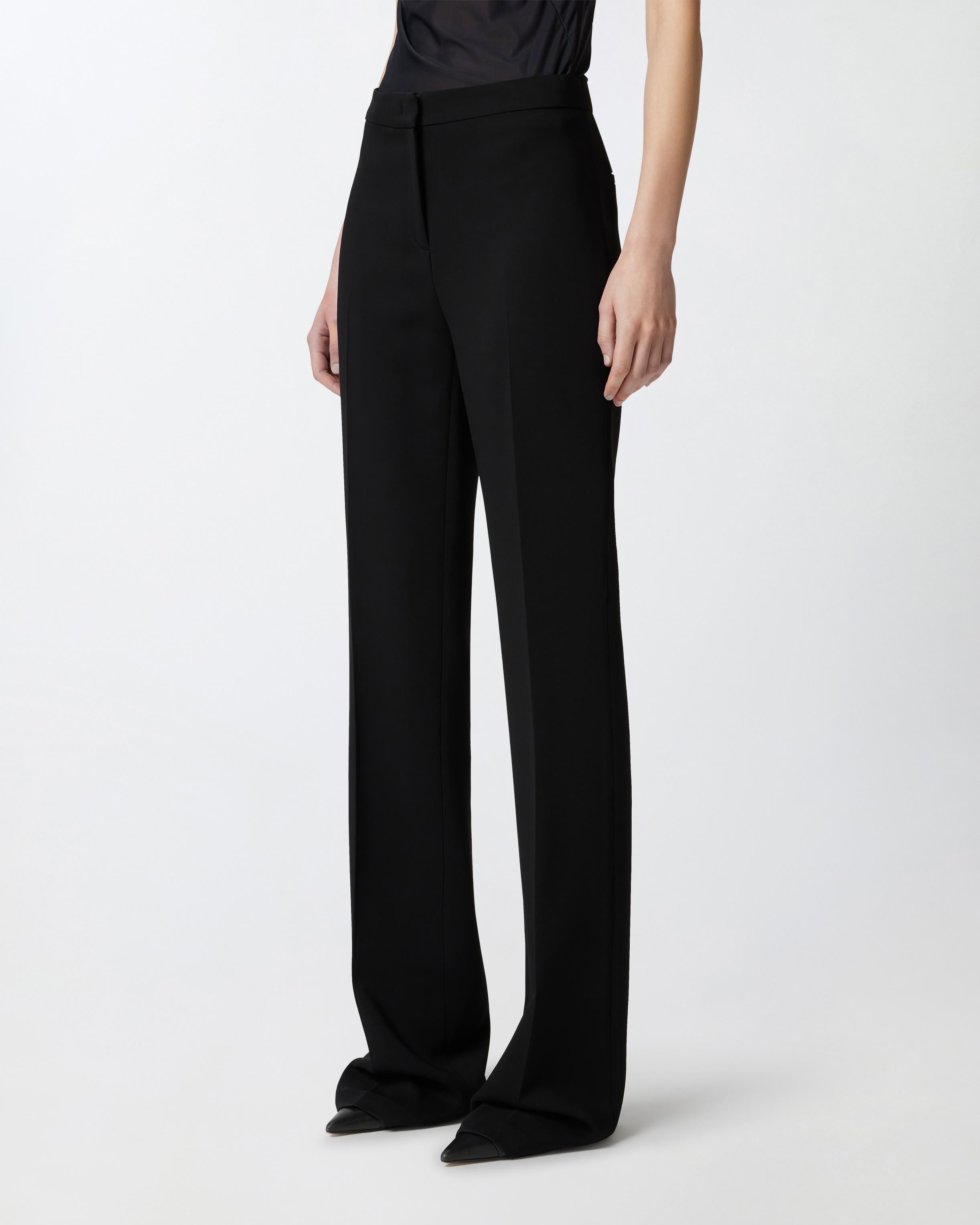 Pantaloni eleganti svasati in cady tecnico 104690A213 Z99 PINKO Nero limousine 