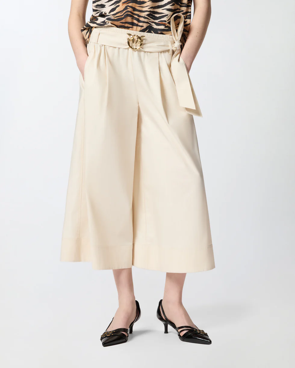Pantalone con cintura logata 106439A35Q C03 PINKO Beige 