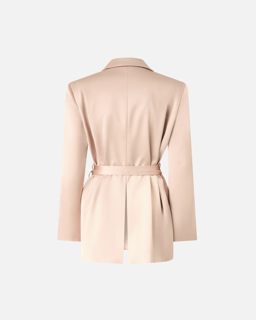 Giacca in satin con cintura 106589A1Y5 Q35 PINKO Rosa mogano 