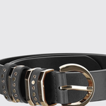 Cintura in pelle con borchie 106426A2QK Z99L PINKO Nero-light gold 
