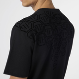 T-Shirt girocollo con logo monogram MTK8682 PJY002N 02 PHILIPP PLEIN Black 
