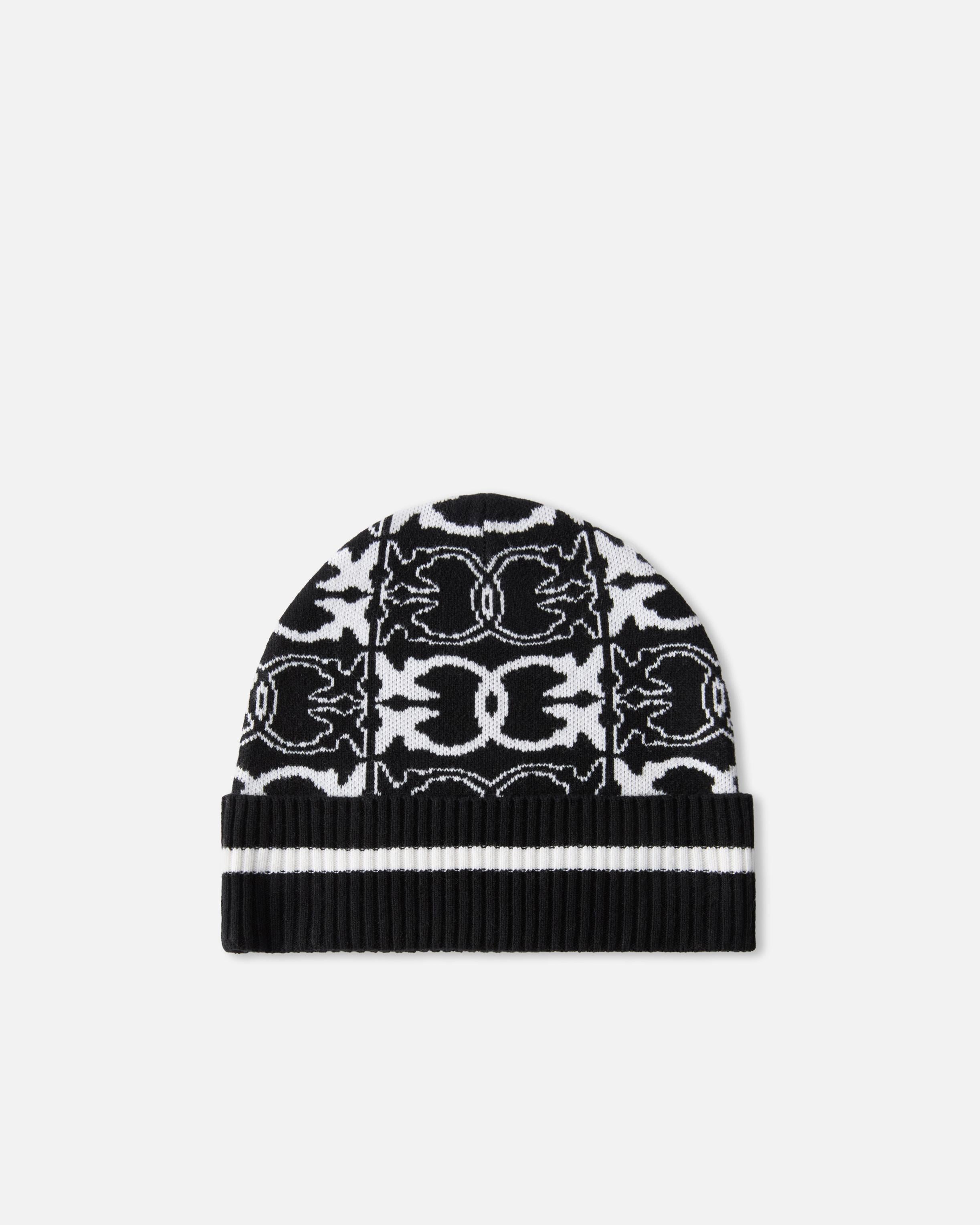 Cappello con logo jacquard 105991A2YO ZZ2 PINKO Nero/bianco 